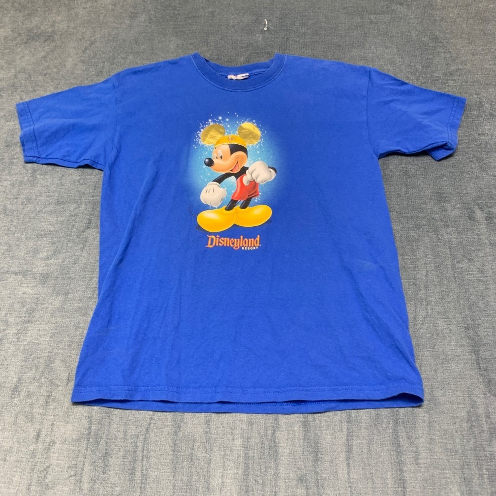 Vintage Disneyland Resort T-Shirt Mens Medium Blue Graphic Mickey Mouse Retro